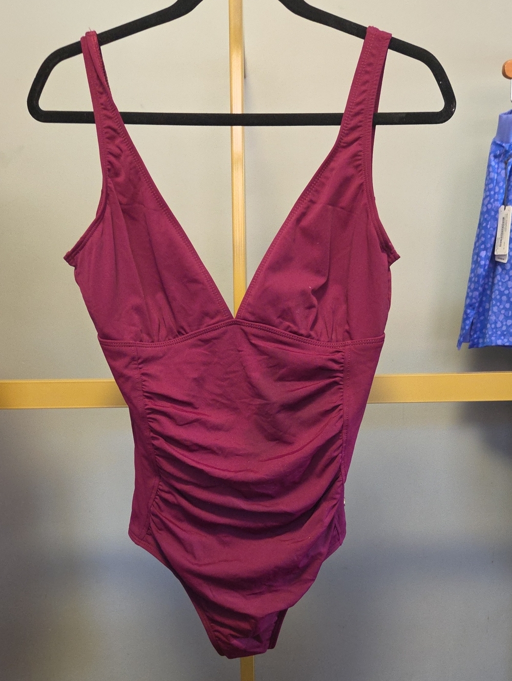 Roots Sleek One-Piece Swimsuit in Deep Berry
